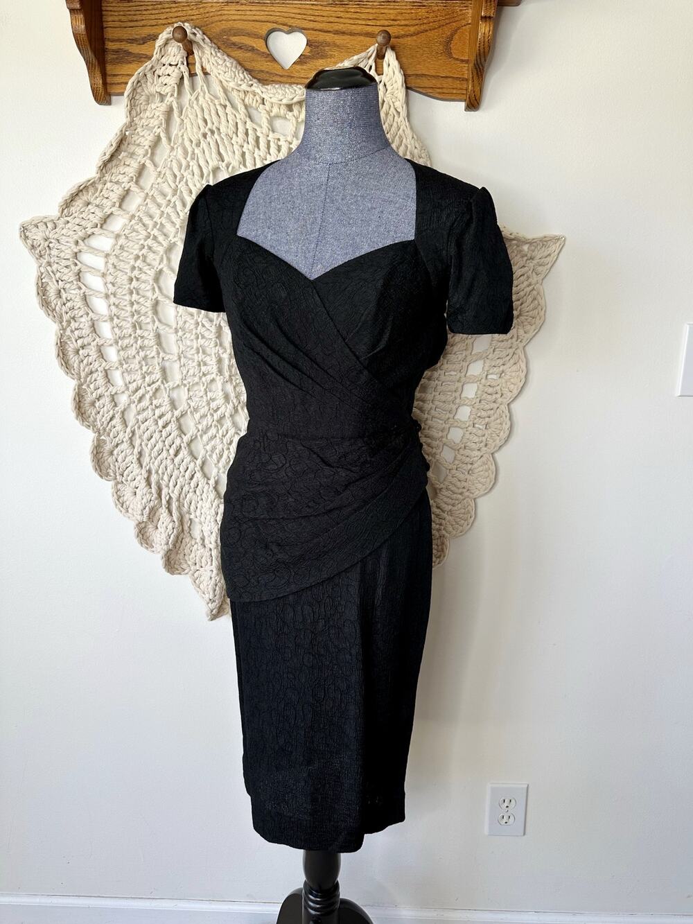 Vintage 1980s Little Black Mini Dress Size XS BB Collections